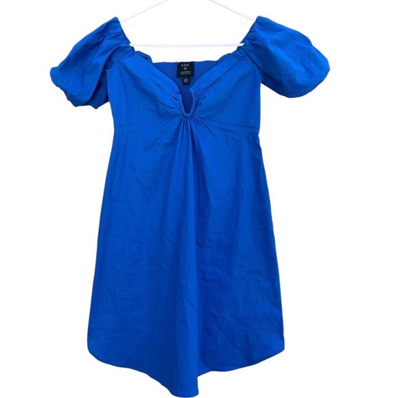 A.L.C. Barney's New York Royal Blue Dress Smocked Back Off Shoulder Women's 6 - Picture 1 of 6